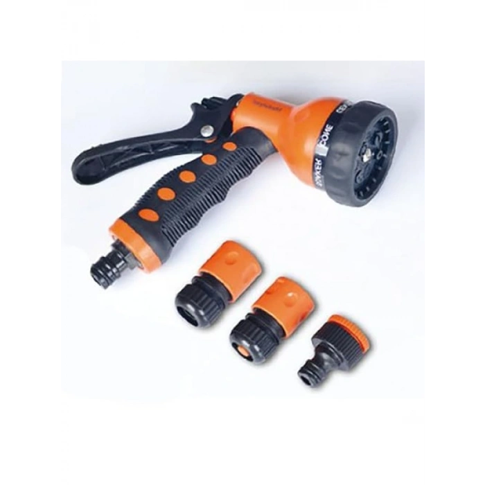 Ergonomik Tasarımlı Çok Fonksiyonlu Bahçe Sulama Tabancası - 3 Adaptör ile