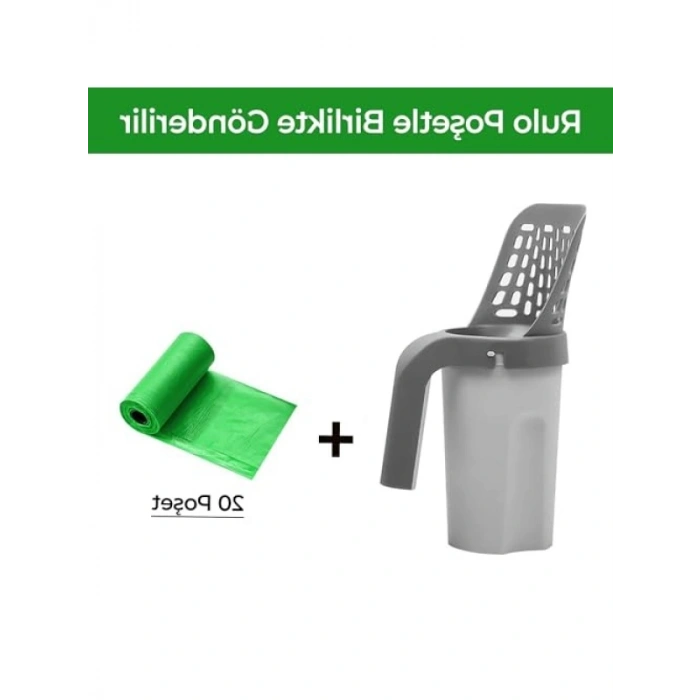 Ergonomik Tasarımlı Kedi Kumu Küreği ve Hazneli Poşet