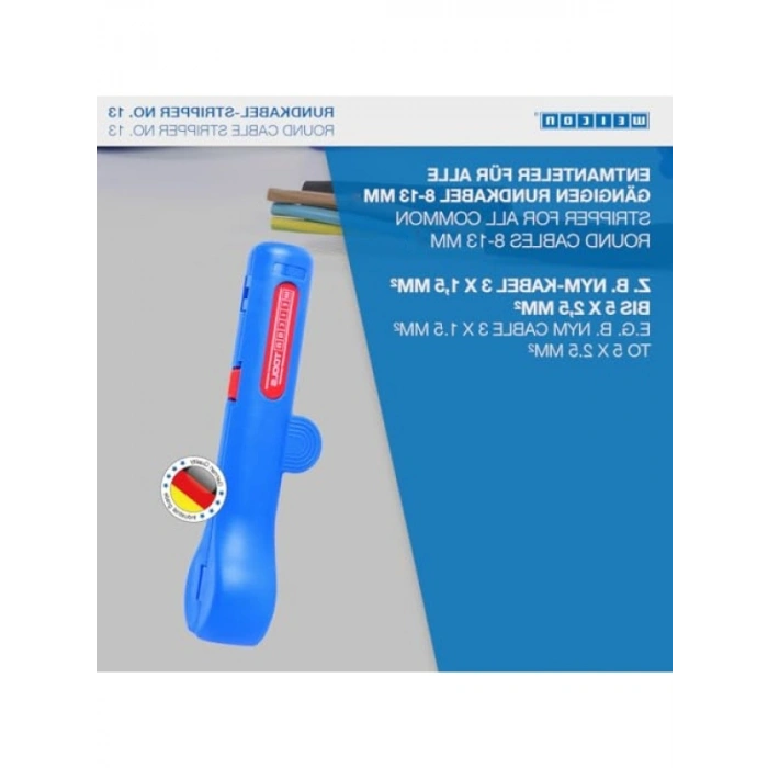 Ergonomik Yuvarlak Kablo Sıyırıcı - 6-13 mm Kablolar İçin