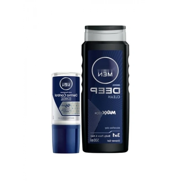 Erkekler için Derin Temizleme Duş Jeli ve Roll-on Deodorant Seti
