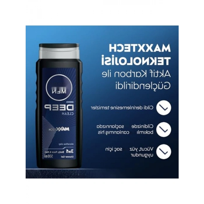 Erkekler için Derin Temizlik Sağlayan 3ü 1 Arada Duş Jeli, 500ml