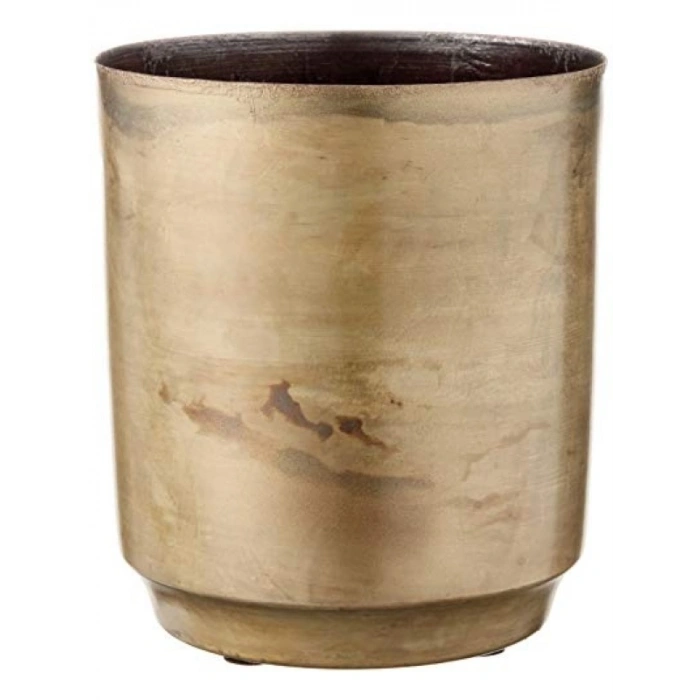 Eskitilmiş Pirinç Kaplama Metal Çiçeklik - 7,62 cm x 9,5 cm