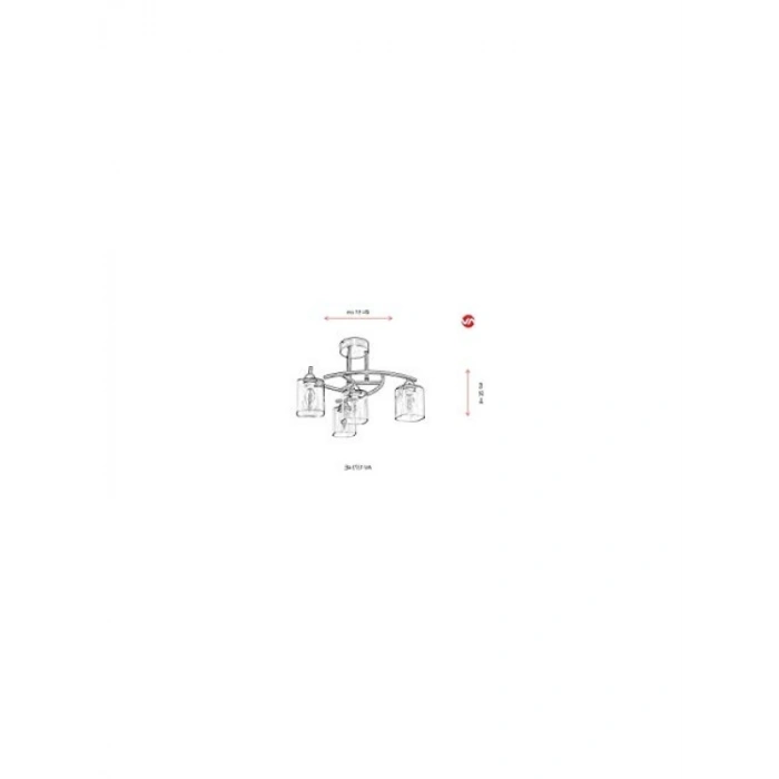Eskitme Metal ve Cam Modern Avize, 4 E14 Duy
