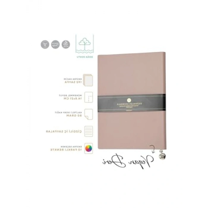 Esnek Kapaklı Kahverengi Çizgili Defter - 14.8x21 cm