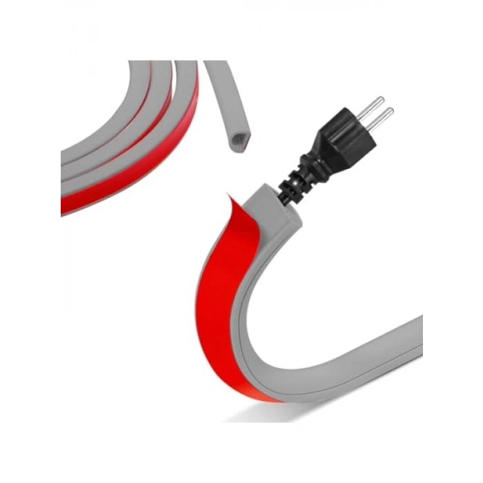 Esnek PVC Kablo Kanalı - Gri, 7mm Çap