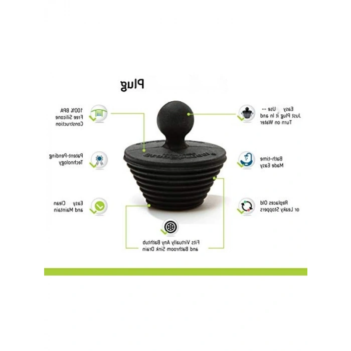Evrensel Küvet ve Lavabo Süzgeci - Siyah Renk, 2li Paket