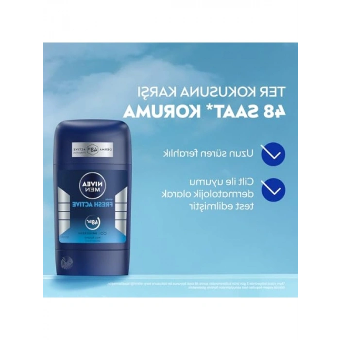 Ferahlatıcı Erkek Stick Deodorant 50 ml - 48 Saat Koruma, Alüminyum İçermez