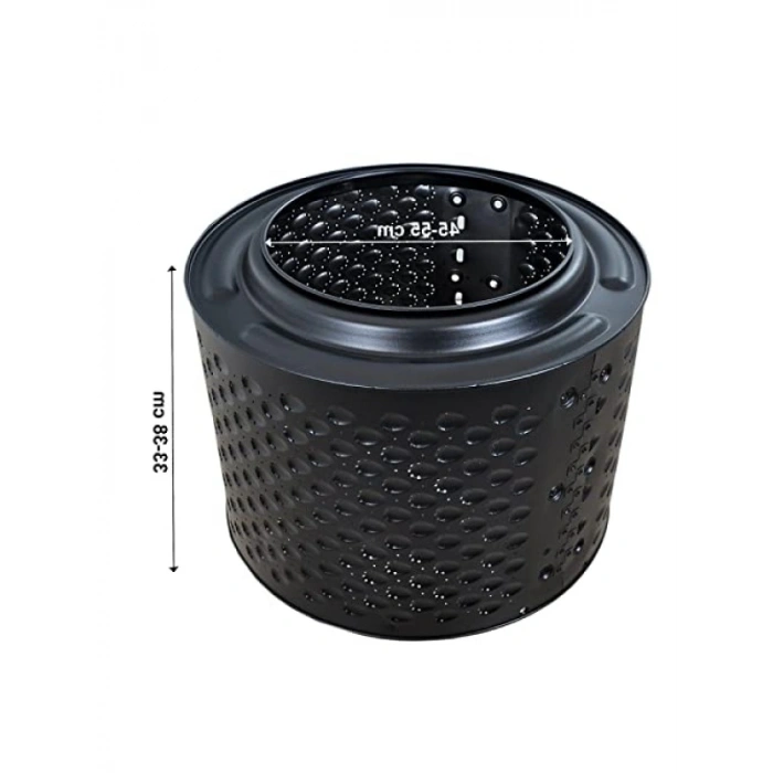 Fırınlanmış Metal Büyük Saksı - 33-38 cm Yükseklik, 45-55 cm Çap