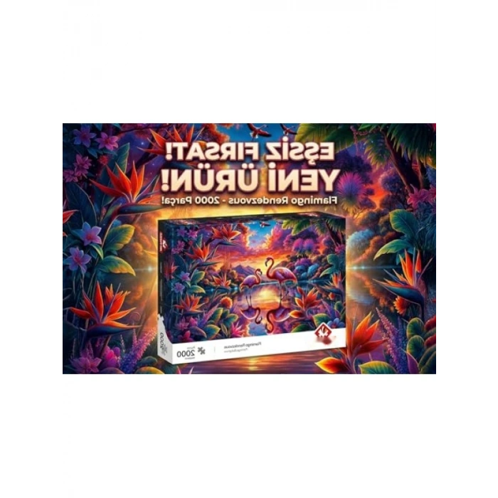 Flamingo Buluşması 2000 Parça Puzzle - Eğlenceli Zeka Oyunu