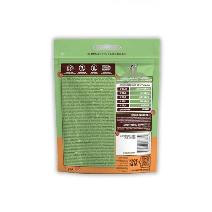 Freeze-Dried Çiğ Hindi ve Tatlı Patates Kedi Ödül Maması 40g