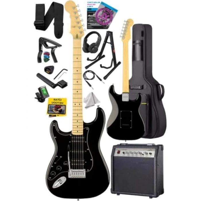 Full Elektro Gitar Seti HSH Manyetik, 30W Amfi