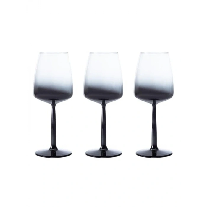 Füme Renkli 3lü Cam Kadeh Seti - 430 ml