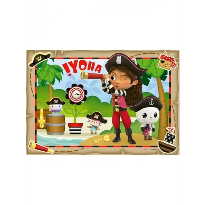 Gabbys Dollhouse Temalı 2x24 Parça Çocuk Puzzle