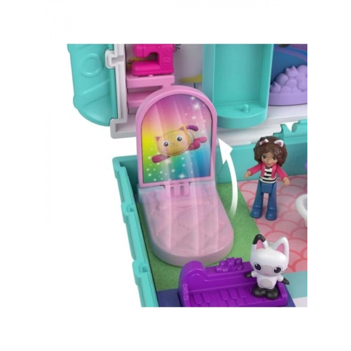 Gabbys Dollhouse Temalı Mikro Bebekler ve Oyun Seti - 9 Aksesuar ile