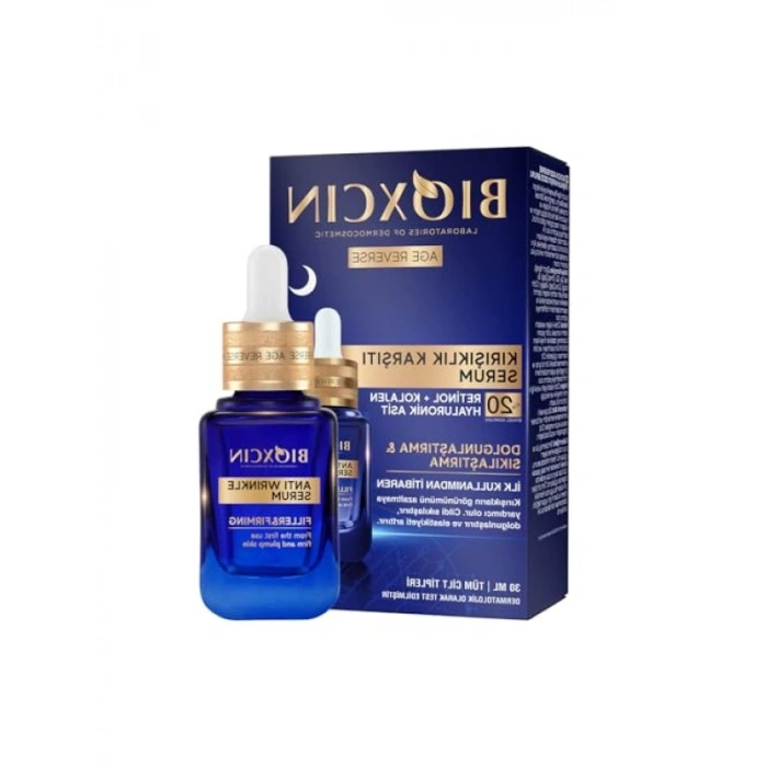 Gece Cilt Serumu, %20 Retinol ve Kolajen, 30 ml