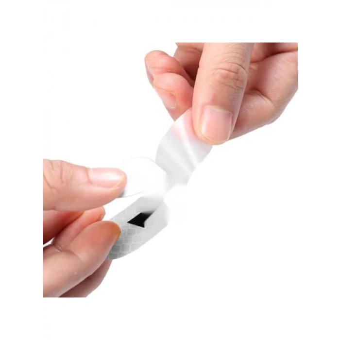 Gece Görünürlüklü Reflektif Kapı Uyarı Etiketleri, 9.6 cm, 4 Adet, Elmas Desenli
