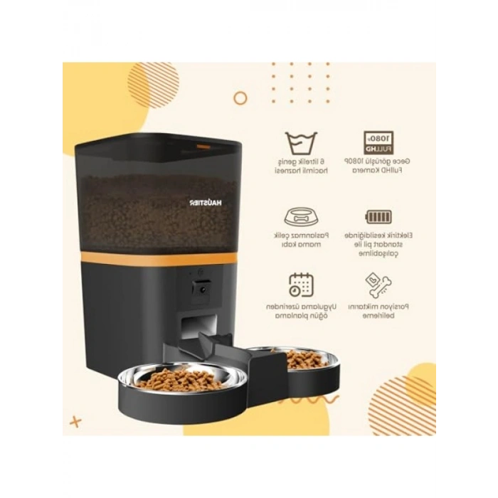 Gece Görüşlü Akıllı Kedi Mama Kabı - 1080P FHD Kamera ile