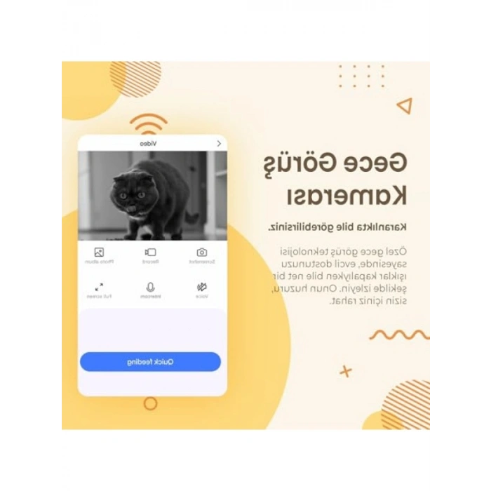 Gece Görüşlü Akıllı Kedi Mama Kabı - 1080P FHD Kamera ile