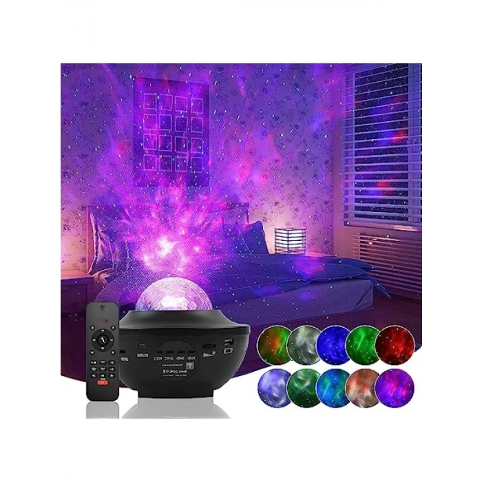 Gece Lambası ve Hoparlör - Uzaktan Kumandalı RGB Projeksiyon