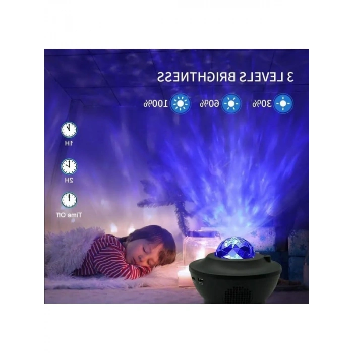 Gece Lambası ve Hoparlör - Uzaktan Kumandalı RGB Projeksiyon