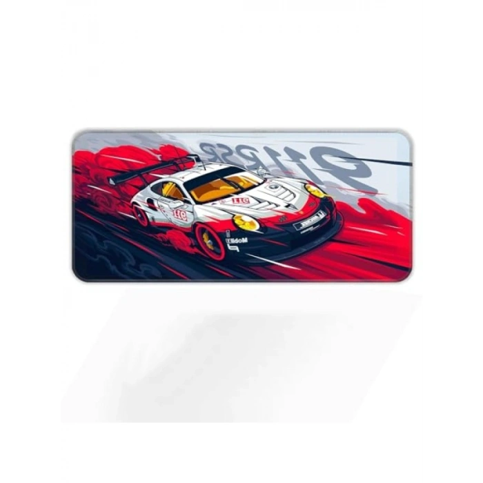 Geniş 90x40 cm Yarış Araba Tasarımlı Kaymaz Mouse Pad - Suya Dayanıklı Yüzey