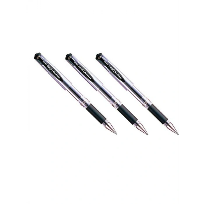 Geniş Uçlu Rollerball Jel Kalem, 1,0 mm, Siyah Renk, 3lü Paket
