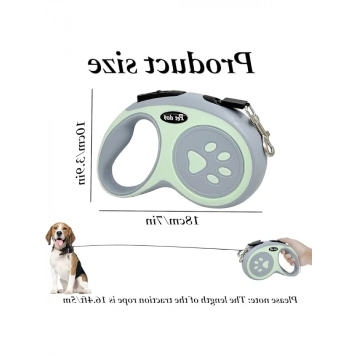 Geri Çekilebilir Otomatik Köpek Tasması – 5 Metre Yeşil