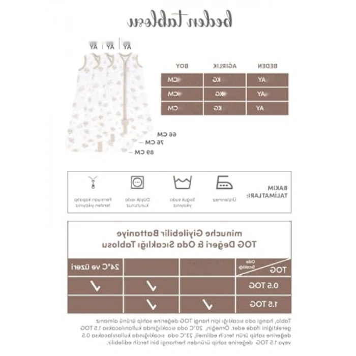 Giyilebilir Pamuk Battaniye - Yazlık Kundak, 12-18 Ay, Mavi Ay