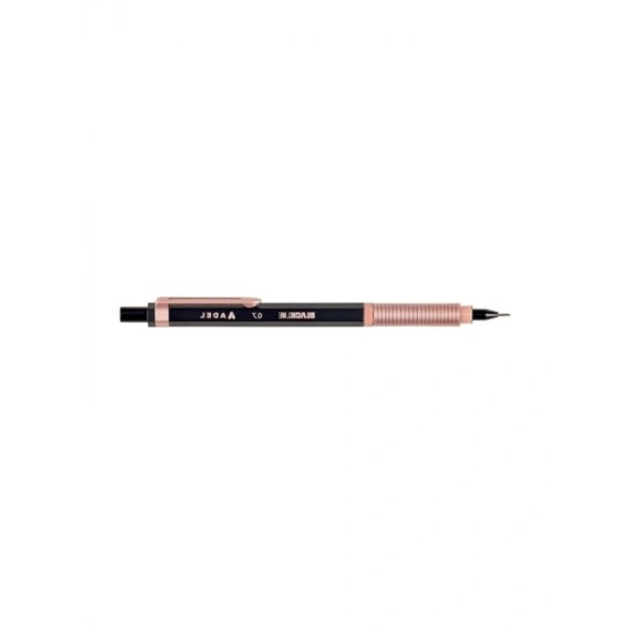 Gizlenebilir Metal Uçlu Versatil Kalem - Siyah-Rose, 0.7 mm