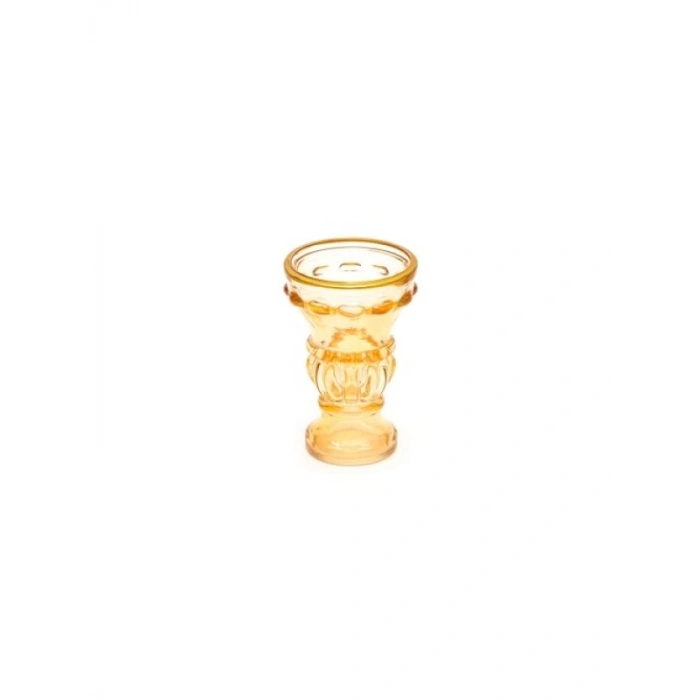 Gold Detaylı Amber Kristal Cam Şamdan Mumluk