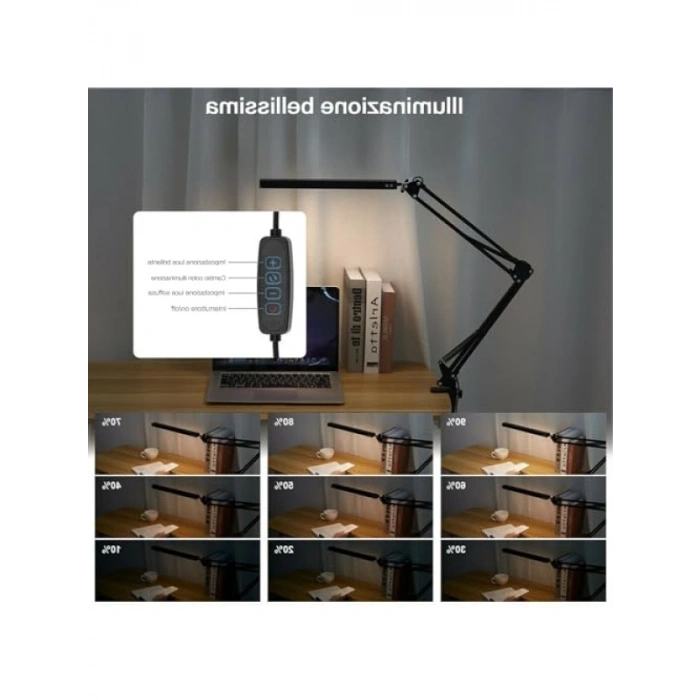Göz Bakımı Özellikli LED Klipsli Masa Lambası, 3 Işık Modu