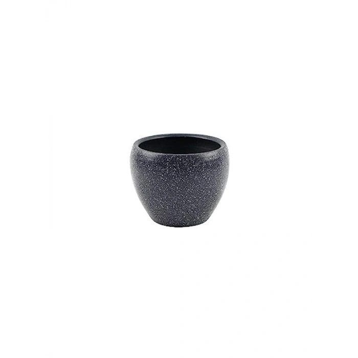 Gri Granit Toprak Saksı - 15 cm - Modern Dekorasyon