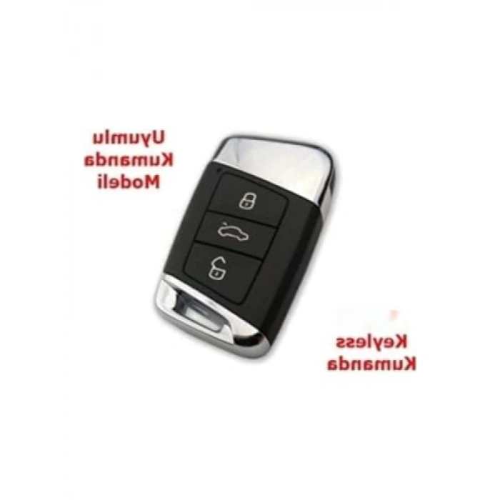 Gri Süperlüx Anahtar Kılıfı - Skoda Superb ile Uyumlu