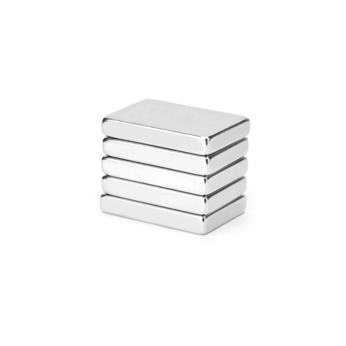 Güçlü 30x20x5 mm Neodyum Dikdörtgen Mıknatıs Seti (5 Adet)
