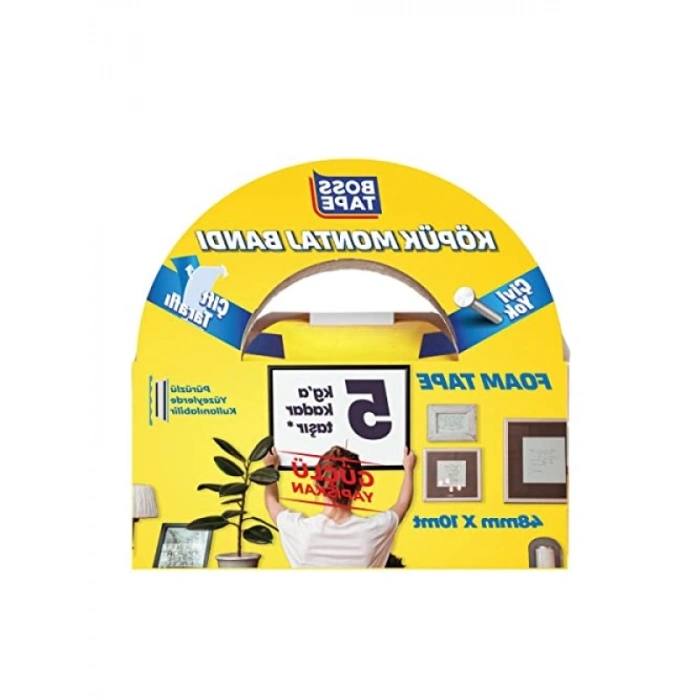 Güçlü Çift Taraflı Köpük Montaj Bandı | 48 mm x 10 Metre