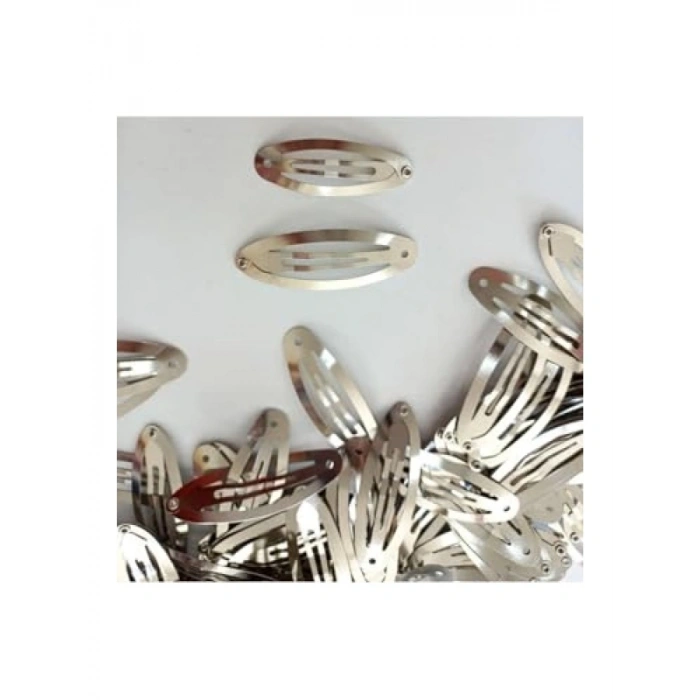 Gümüş Renk Metal Çıtçıt Toka (100 Adet) 5 Cm