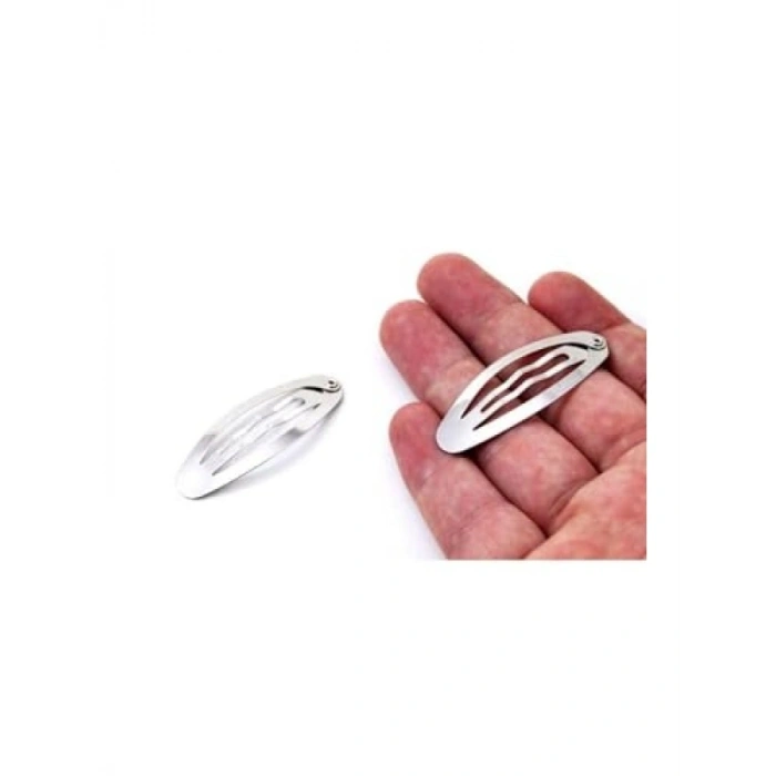 Gümüş Renk Metal Çıtçıt Toka (100 Adet) 5 Cm