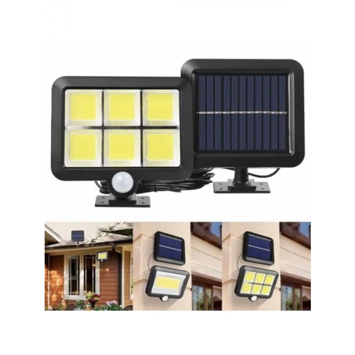 Güneş Enerjili 120 COB LED Aydınlatma - Hareket Sensörlü