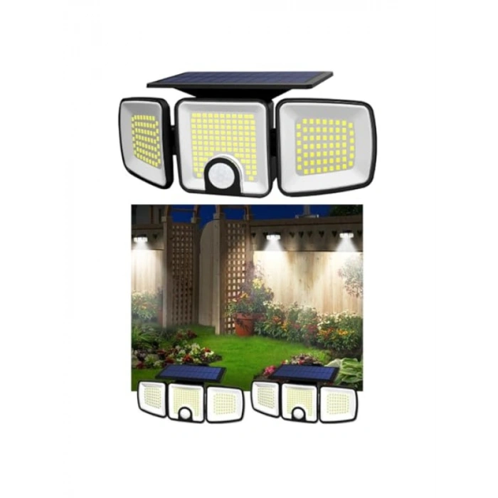 Güneş Enerjili 223 COB LED, Hareket Sensörlü Aydınlatma