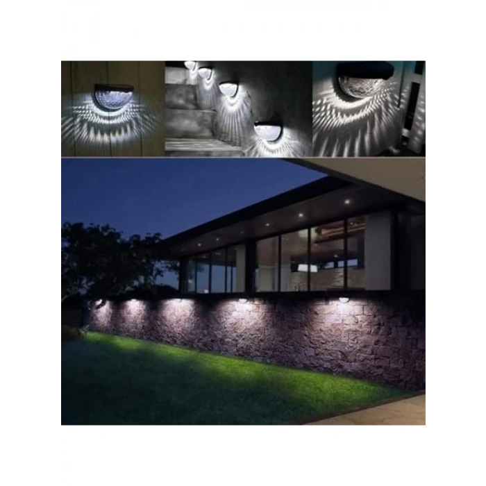 Güneş Enerjili 4 Adet LED Duvar ve Çit Aydınlatma