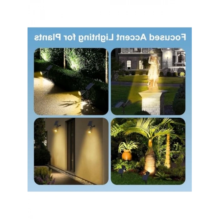 Güneş Enerjili Bahçe Aydınlatma Lambası, 18W Su Geçirmez