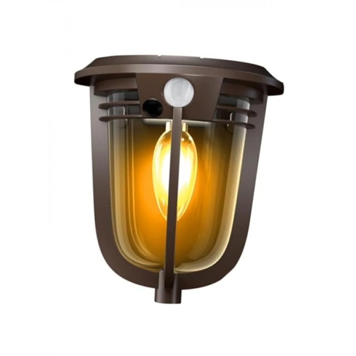 Güneş Enerjili Hareket Sensörlü Duvar Aplik - Cob Led Işık
