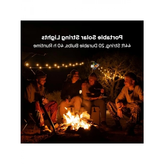 Güneş Enerjili Sıcak Beyaz Işık Zinciri - 44 LED