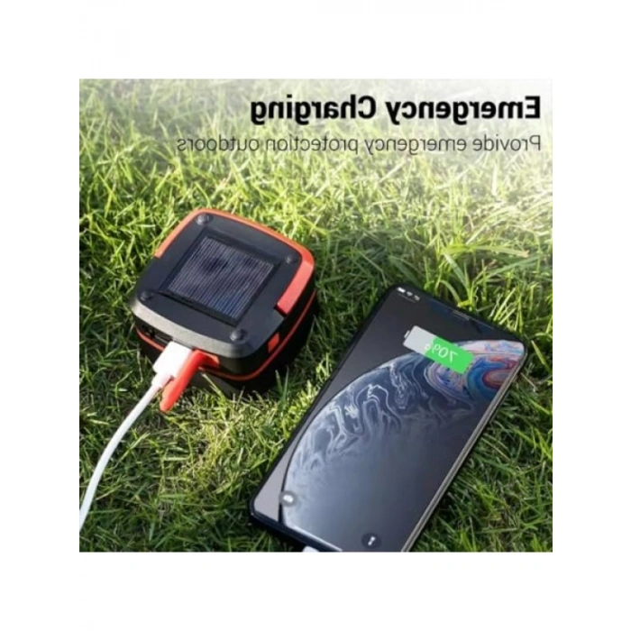 Güneş Enerjili Suya Dayanıklı Kamp Lambası, PowerBank Özellikli