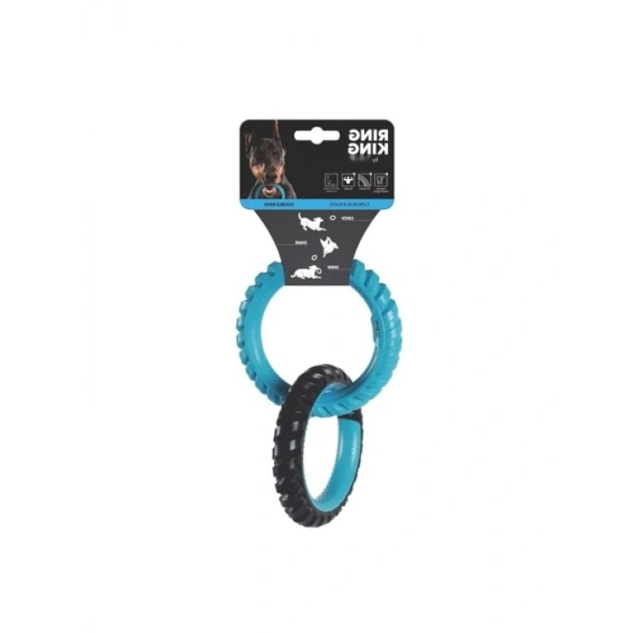Güvenli Ring King Köpek Oyuncağı (Mavi/Siyah)