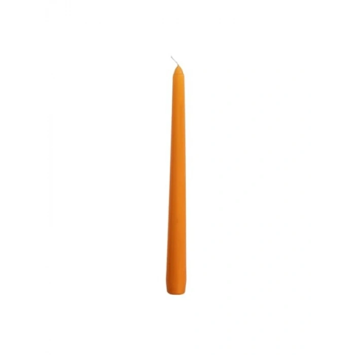 Hardal Renkli 25 cm Uzun Şamdan Mum Seti (4 Adet)