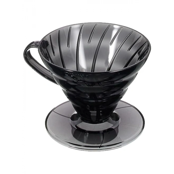 Hario V60 02 Plastik Dripper ve 40lı Filtre Kağıdı Seti - Siyah Şeffaf