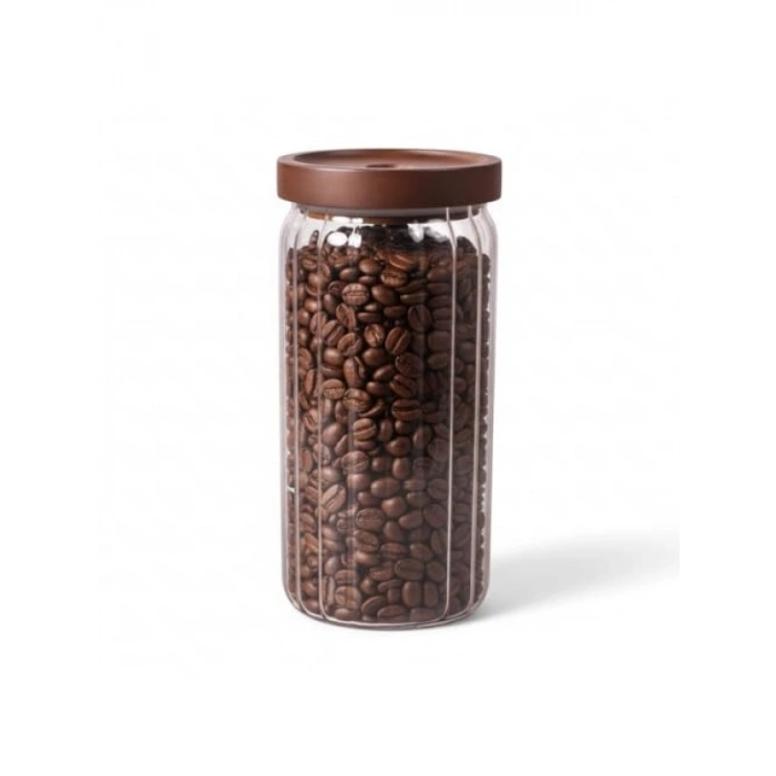 Hava Geçirmez Cam Kavanoz - 1000ml Kapasiteli, Akasya Kapaklı