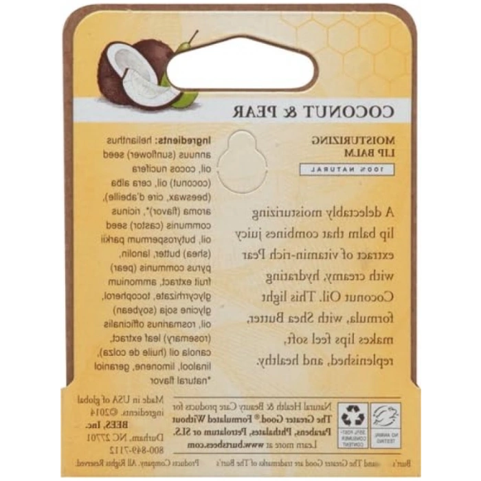 Hindistan Cevizi ve Armut Aromalı Dudak Balsamı, 0,15 oz