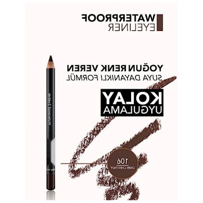 Hipoalerjenik Suya Dayanıklı Göz Kalemi 106 Dark Chestnut